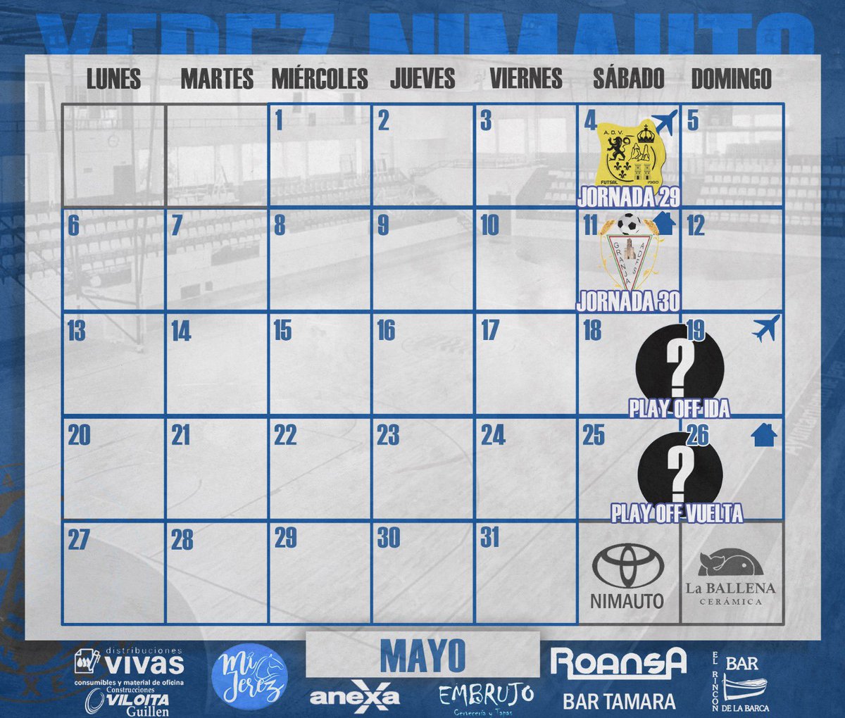 ¡Buenos días!

🗓️ Aquí tenemos el calendario del mes de 𝑴𝑨𝒀𝑶 

¿Preparados para lo que se viene?

#JuntosSomosMás #SoñemosJuntos