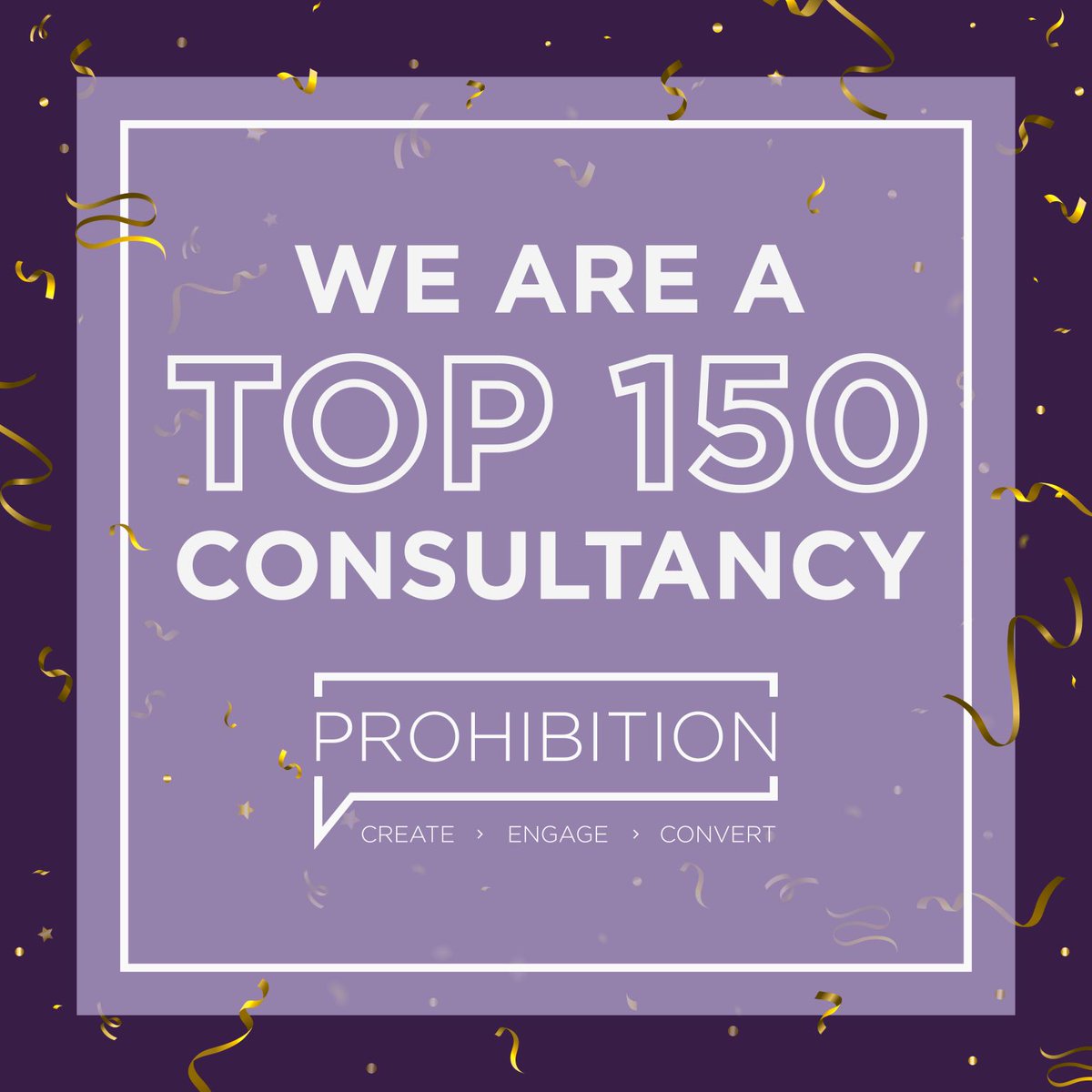 This puts us in the top 3% of PR Agencies in the UK. Well done team @prohibitionpr - it's your hard work that has achieved that. 👏👏👏 #PRAgency