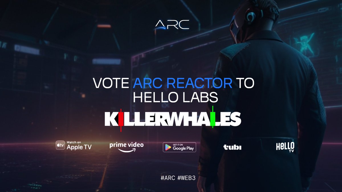 Want #ARC Reactor #AI on Apple TV, Amazon Prime Video, Tubi TV & more? Vote on @thehellolabs “Killer Whales” & Complete HELLO Labs Tasks! Don't forget to supercharge your vote with FREE ones. 🗳️ Vote now! ↓ hello.one/killerwhales/p…