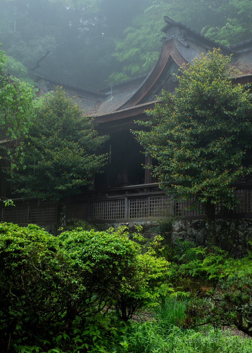 雨の日、吉野水分神社