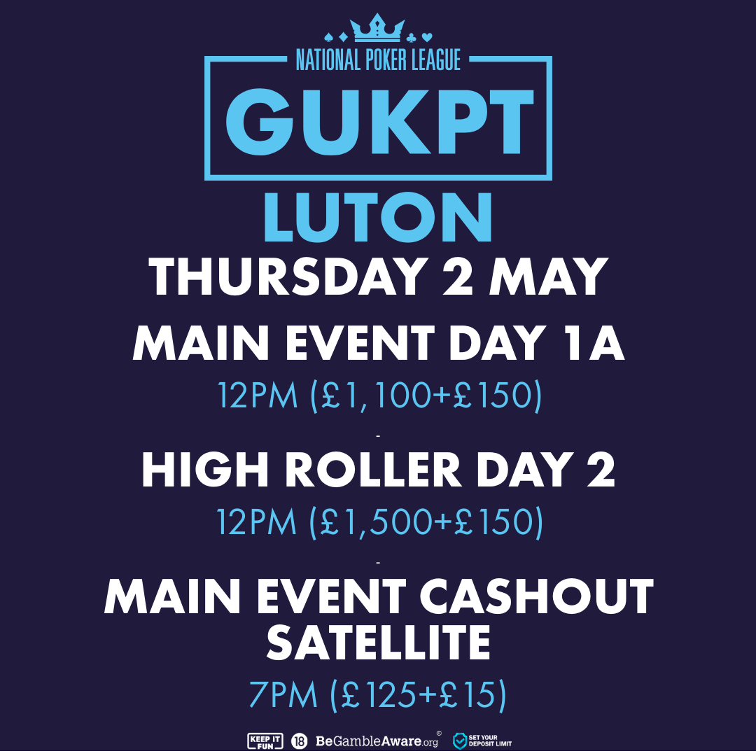 Today at GUKPT Luton. ♥️ ♣️ ♦️ ♠️