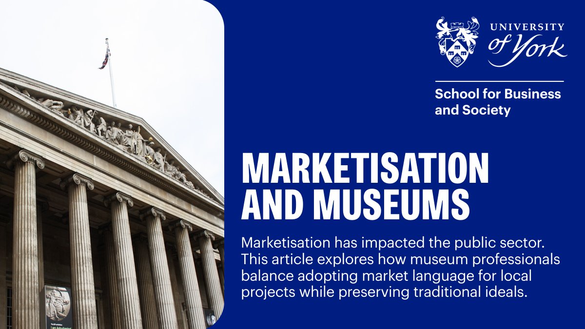 🏛️ A new article by @jeremy_aroles and @ProfKMorrell, published in @WESjnl, looks at the phenomenon of marketisation on UK museums and the broader implications for the public sphere. Find out more: journals.sagepub.com/doi/10.1177/09… #ResearchYork