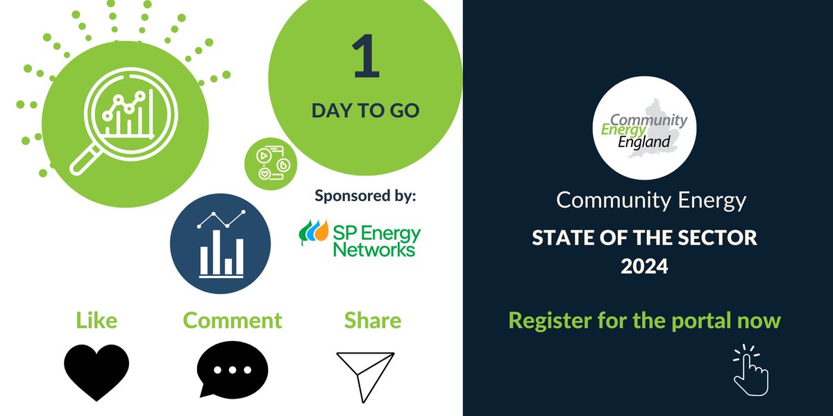 📢 Attention all community members! 📊 This is your final call to contribute to this year's State of the Sector research. 🌍

Register via email for our new data portal ⬇️ before 4pm on Friday (3 May).

✉ sots@communityenergyengland.org.uk

#SOTS24 #CommunityEnergy