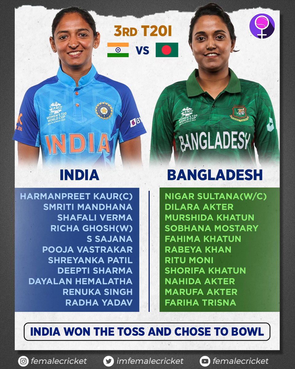 India won the toss, decided to bowl first. 

#CricketTwitter #BANvIND