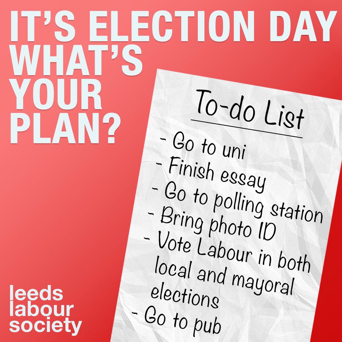 What’s your plan this election day? #VoteLabour 🌹