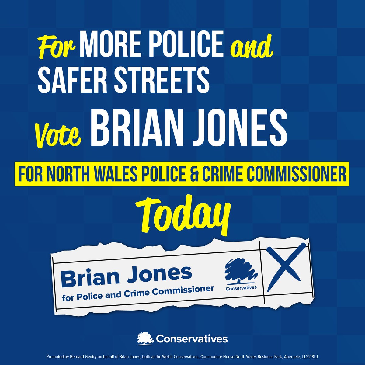 🗳 Today - Thursday 2nd May - is polling day in North Wales for our Police and Crime Commissioner. Please vote for Brian Jones, Conservative candidate. Polls are open until 10pm. Photo ID required. More information here: jamesdavies.org.uk/sites/www.jame…