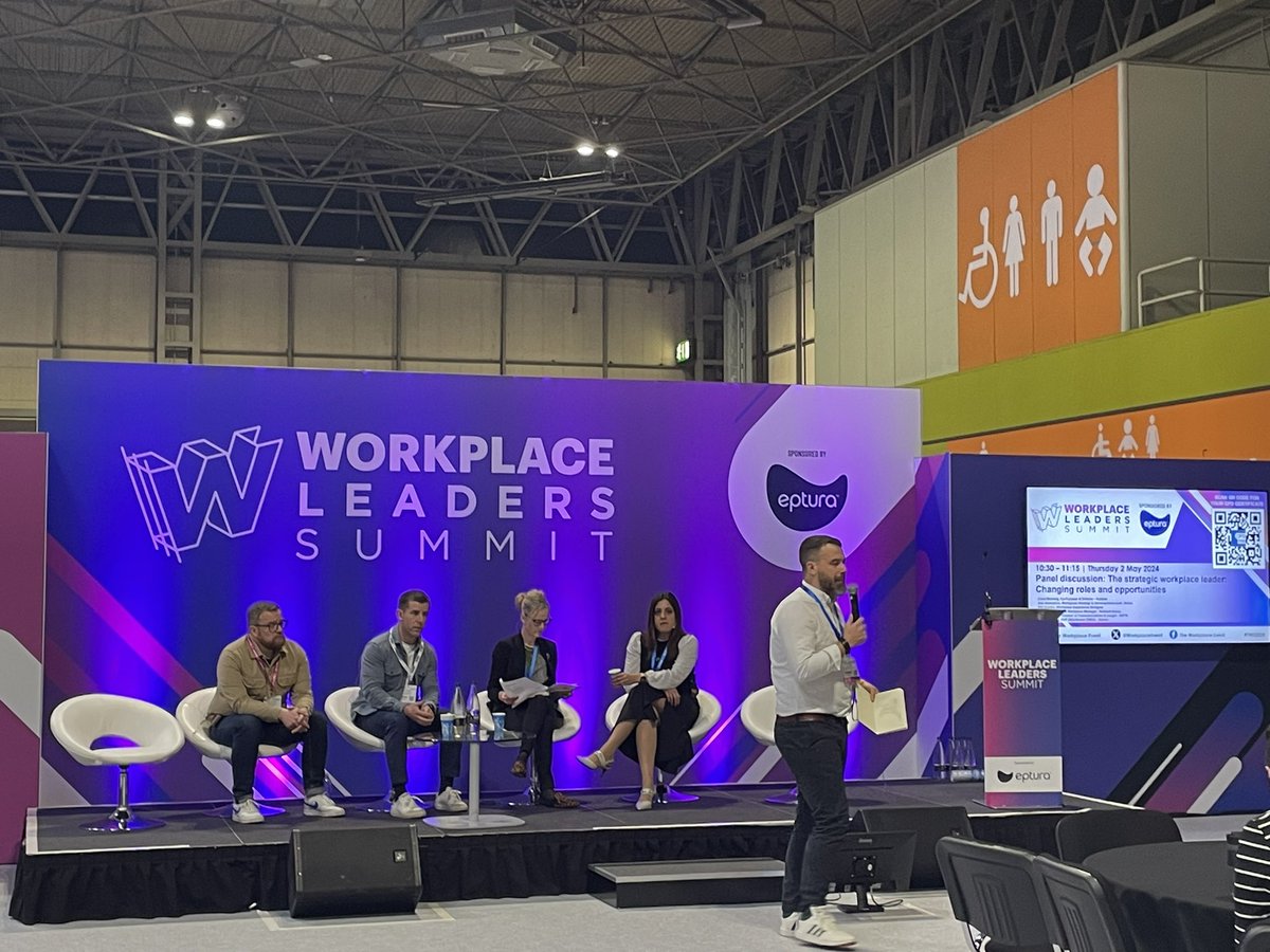 At the Workplace Event at the NEC Birmingham - first panel today at the Workplace Leaders Summit is “The strategic workplace leader - changing roles & opportunities” #TWE2024