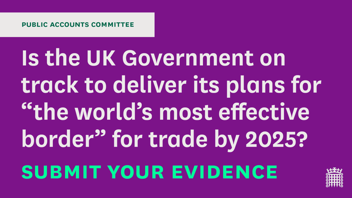 🚨 The deadline to submit evidence for our inquiry into the UK border: Implementing an effective trade border 💻 Head to our website to find out more: committees.parliament.uk/call-for-evide… ✍️ Submit your evidence before Friday 17 May