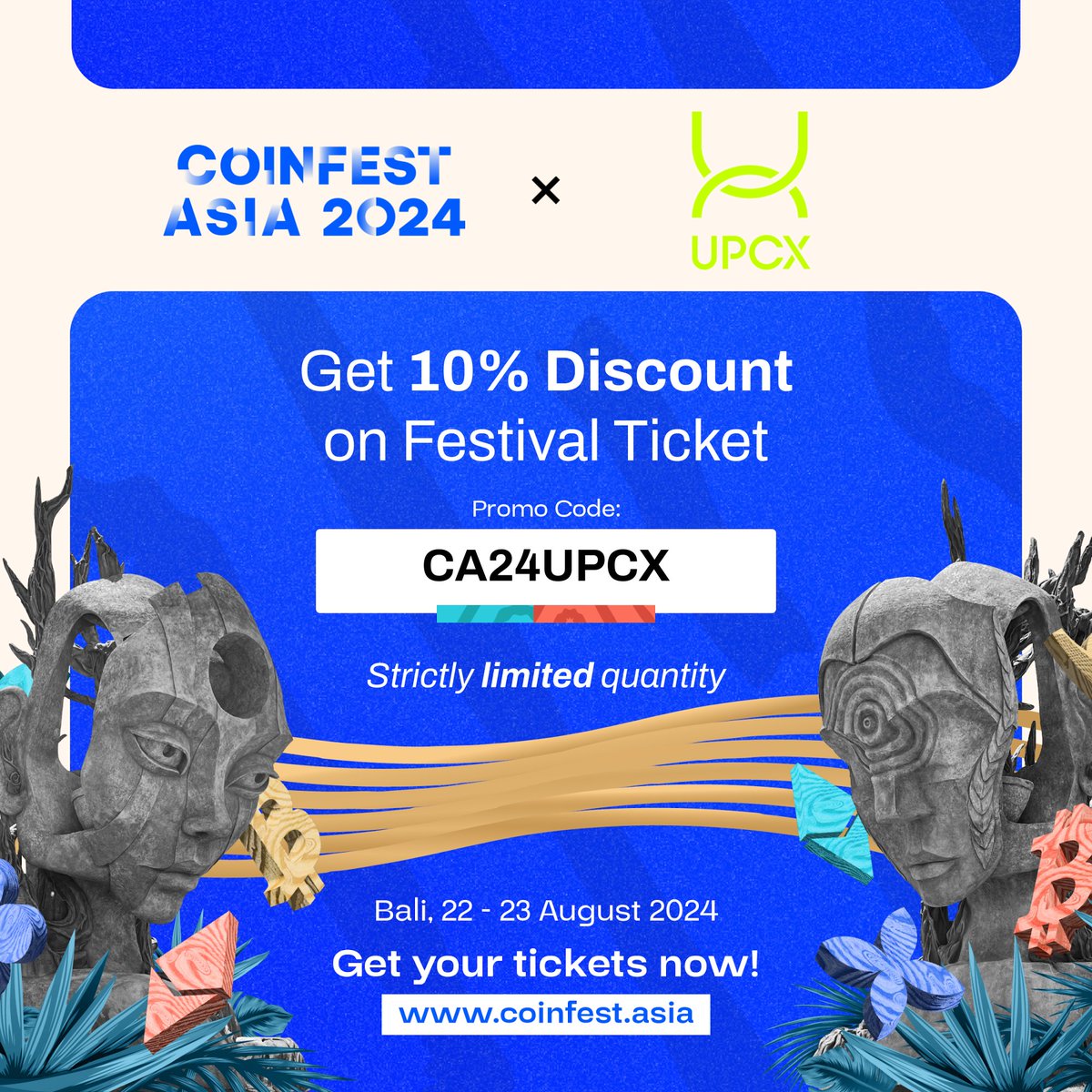 🔥 Exciting new!🥳

🤝We are thrilled to announce UPCX is Coinfest Asia 2024's official partner! @CoinfestAsia 

☀️ Take part in Asia’s immersive Web3 festival, where innovation meets adoption.

🎟 Get your tickets at coinfest.asia and use our special promo code:…