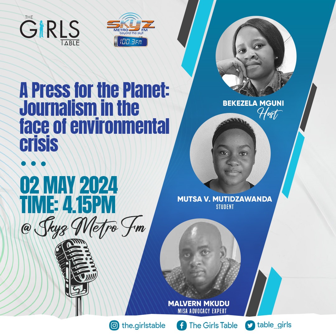 Tomorrow is World Press Freedom Day, and in commemoration of the day, TGT will host a radio show today at 1615hours, live at SkyzMetroFm. The topic is 'A Press for the Planet:Journalism in the face of environmental crisis.' #HerVoice