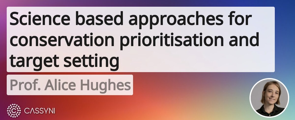 Missed the #CPExtinction webinar, Science based approaches for #conservation prioritisation and target setting with @AliceCHughes? Click the link for a recording and catch-up on this informative event : bit.ly/3TUTPy8 #extinction