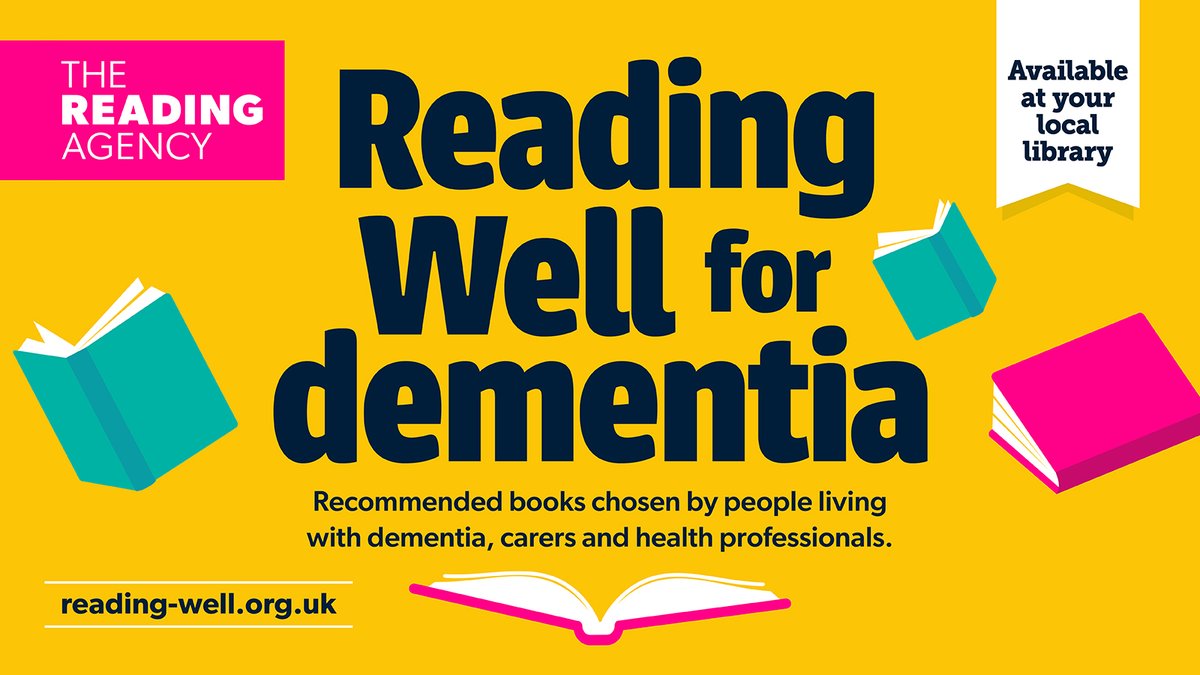Looking for ways to better understand dementia this #DementiaActionWeek?🧠
The new #ReadingWell for dementia booklist from @readingagency is available in our libraries now and has recommended books for children and adults. 
Find out more: reading-well.org.uk.