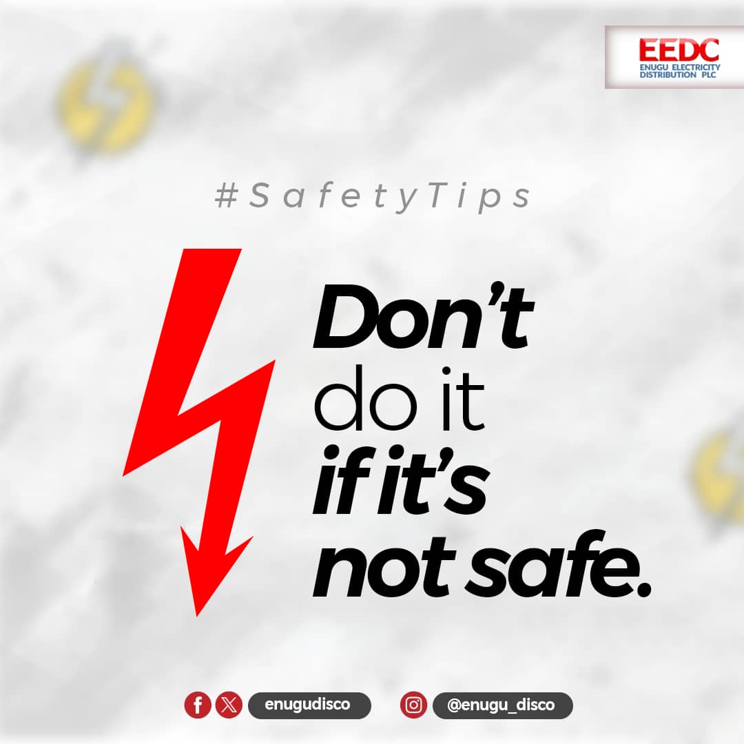 Carefulness costs you nothing. So, let safety be your no 1 priority.
#SafetyFirst
#SafetyAlways
#StaySafe
#EEDCCares