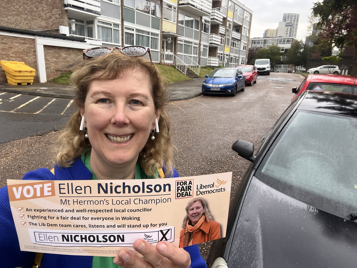 It’s polling day! I’ve was out delivering last minute reminders of polling day to people in #Woking. Please vote for the @LibDems today in the #LocalElections - don’t forget your photo ID and that polls close at 10 pm! 🗳️🔶