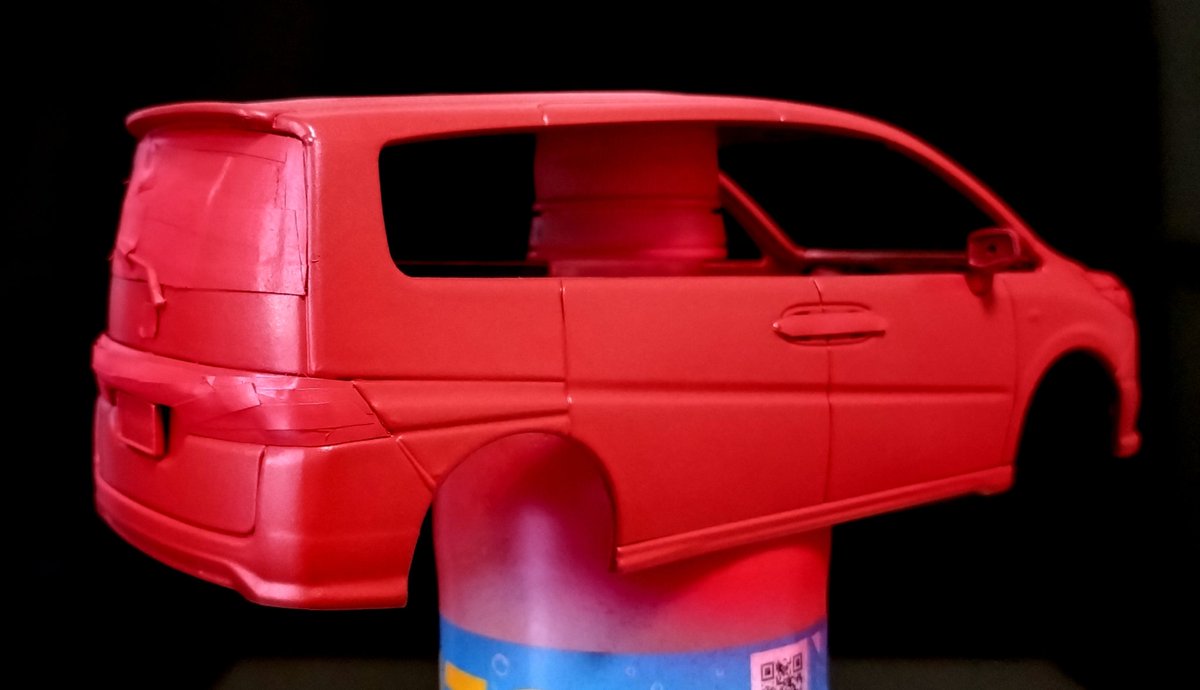 #カラーサンプルミニカー　#赤い車　#ステップワゴン
カラーサンプルミニカーを赤に塗り替える