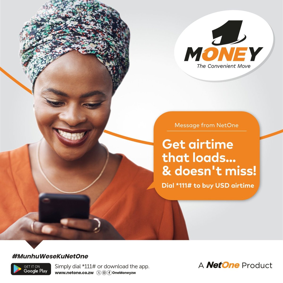 Never miss a beat with OneMoney! 📱💸 Get airtime that loads & doesn't miss. Dial *111# and enjoy hassle-free USD airtime top-ups wherever you are.