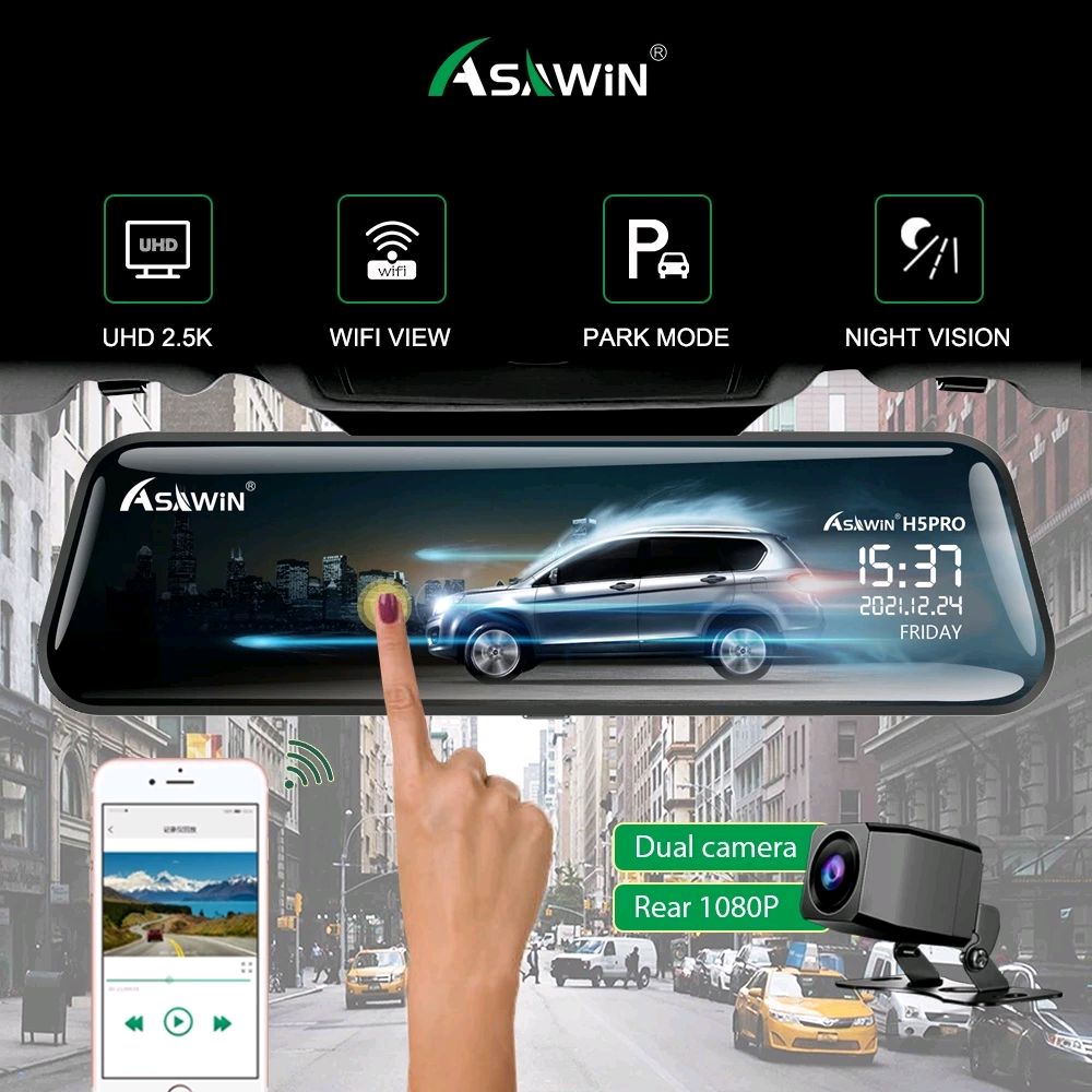ลองดู Asawin H5PRO-ST 10นิ้ว 2K กระจกมองหลัง เลนส์คู่ กล้องติดรถยนต์ หน้าและหลัง สำหรับ เครื่องบันทึกภาพในรถยนต์ 1440P หน้าจอสัมผัส การมองเห็นตอนกลางคืน ในราคา ฿1,699 - ฿1,899 ที่ Shopee shope.ee/5Kpe5bj1DM?sha…