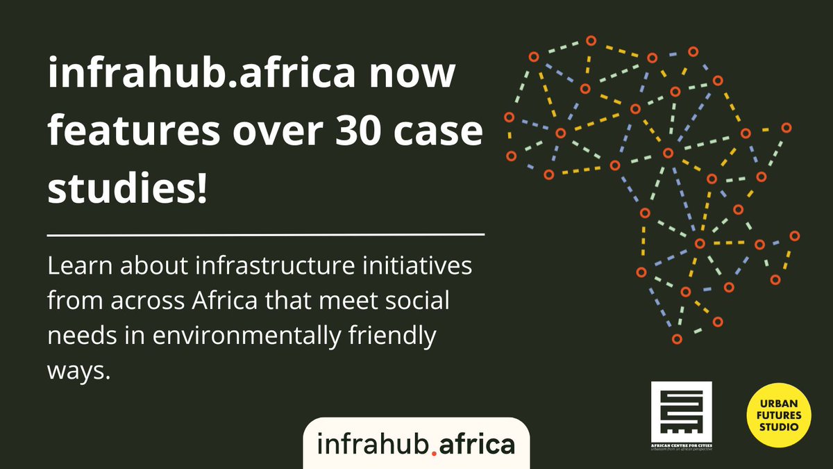 African Centre for Cities (@urbanafricaacc) on Twitter photo INFRAHUB | The infrahub.africa database we created together with <a href="/FuturesStudioUU/">Urban Futures Studio</a> recently passed the milestone of 30 infrastructure case studies! Explore the website or upload new case studies from across the continent #sustainablecities #sustainableinfrastructure INFRAHUB | The infrahub.africa database we created together with <a href="/FuturesStudioUU/">Urban Futures Studio</a> recently passed the milestone of 30 infrastructure case studies! Explore the website or upload new case studies from across the continent #sustainablecities #sustainableinfrastructure