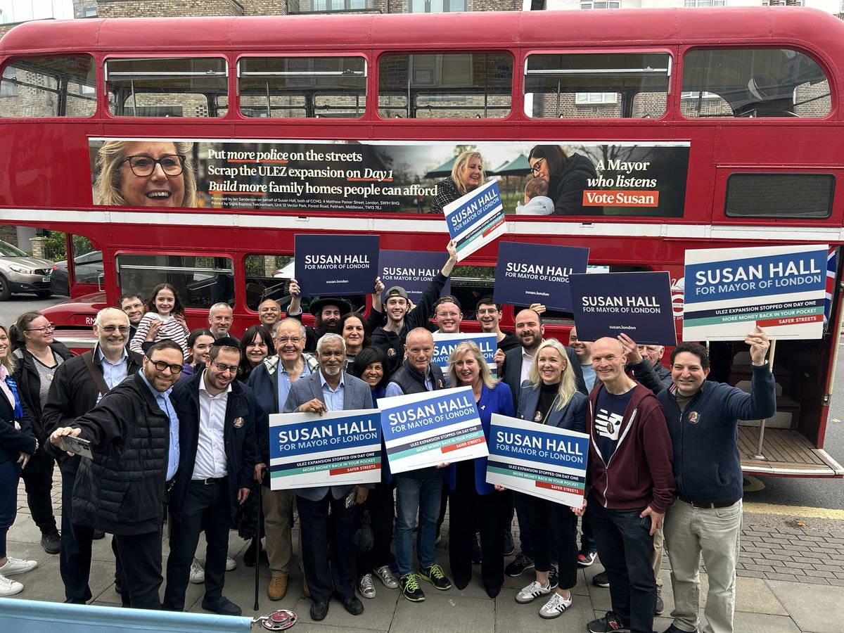 Amazing support in Golders Green this morning for Susan Hall. Let’s scrap the ULEZ expansion, ditch Khan’s pay-per-mile plans and get a grip on crime! Get Khan Out!