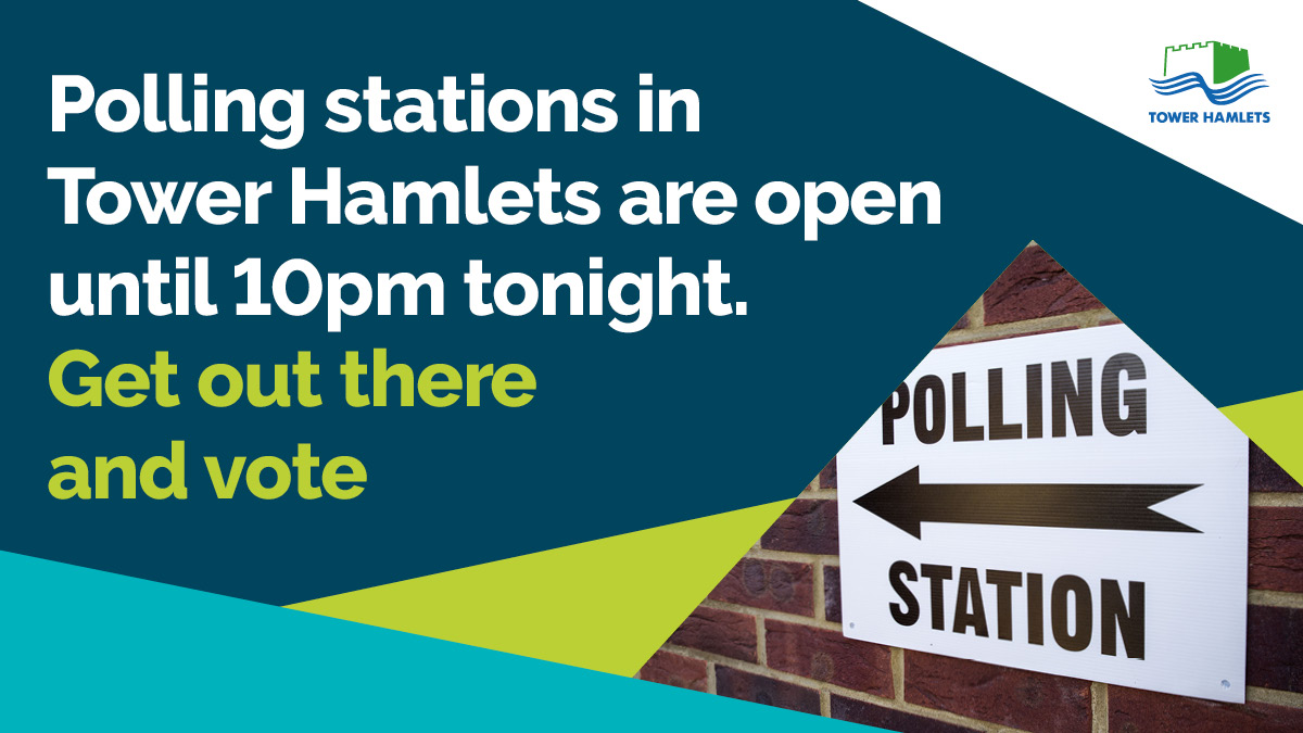 Don’t forget that the Mayor of London and London Assembly elections are taking place today in Tower Hamlets. Find out more ⬇️ orlo.uk/b79y1 #LondonVotes