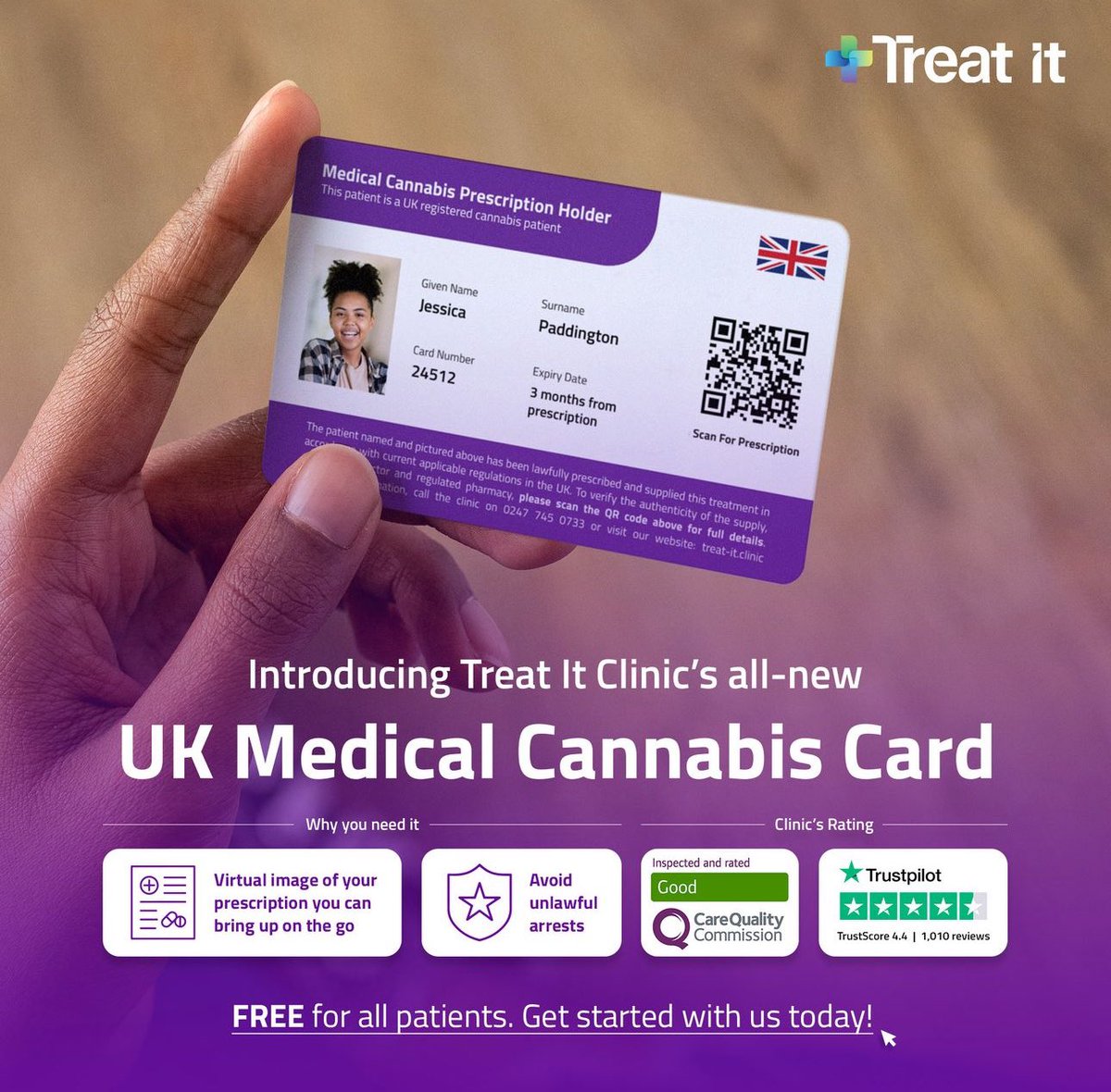 Don't miss out! Claim your FREE UK Medical #cannabiscard today!
Receive a discount of 30% off the signing up fee by visiting Big D Vapes, Slaithwaite, HD7 5LU *Subject to medical approval, excludes cost of treatment. 
treat-it.clinic #slaithwaite #marsden #linthwaite #UK