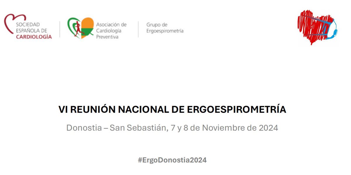 La mejor reunión de #Ergoespirometría jamás realizada en España. 7-8 Noviembre. #ErgoDonostia2024 ¡Tenemos programa y ponentes! George Brooks, @GuazziMarco, @doctorinigo, @PatriciaPalau1, @josalar13, @alberenguel, José Naranjo, @Cardio_delaGuia, y muchos más…imprescindible!!