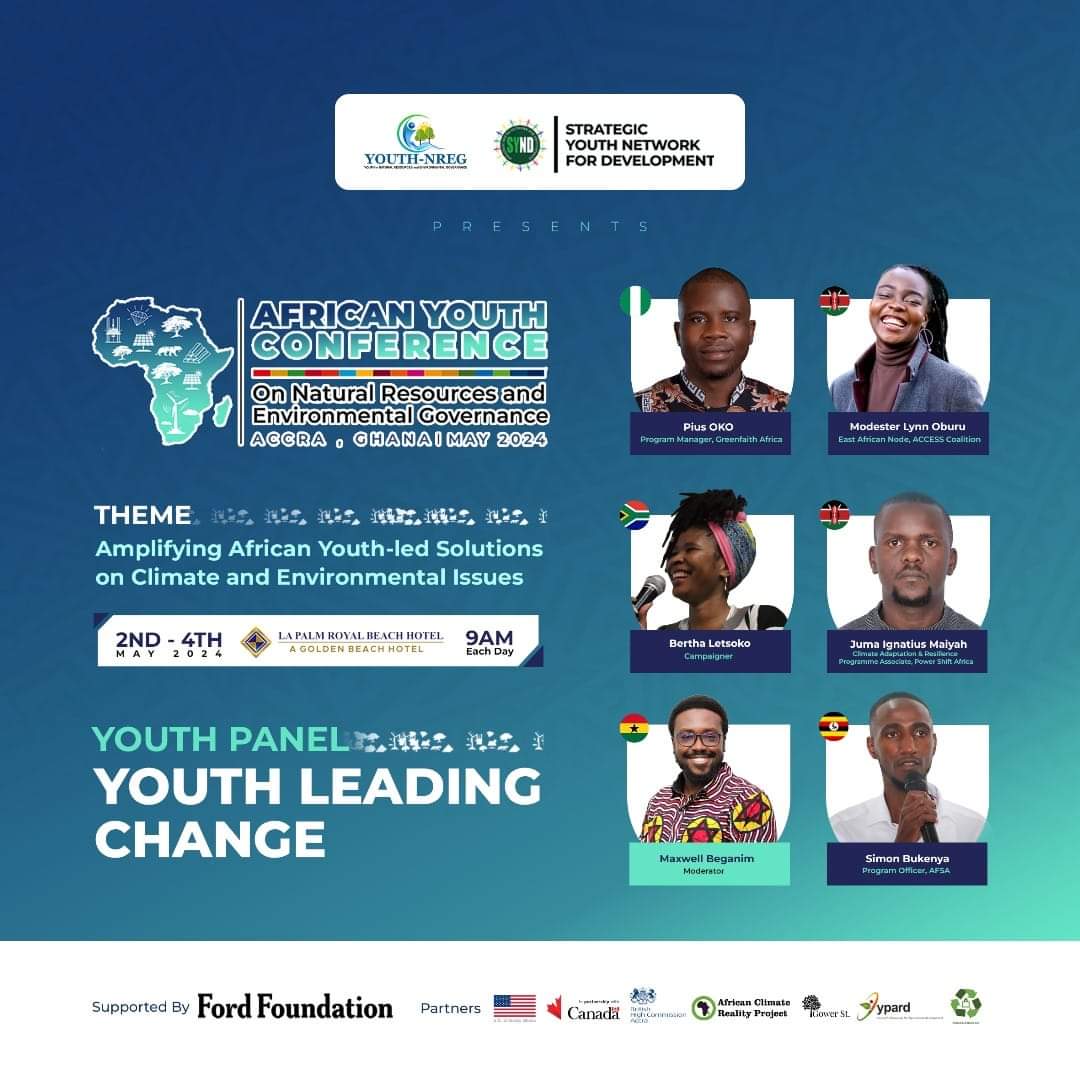 Thrilled to be part of a dynamic panel alongside talented colleagues from #Africa, each with deep expertise in Energy, Climate Justice Campaigns, and Agroecology to discuss 'Youth Leading Change' at the ongoing #AYC2024 Conference Ghana #WeAreGathering @SYNDGhana @GreenFaith_Afr