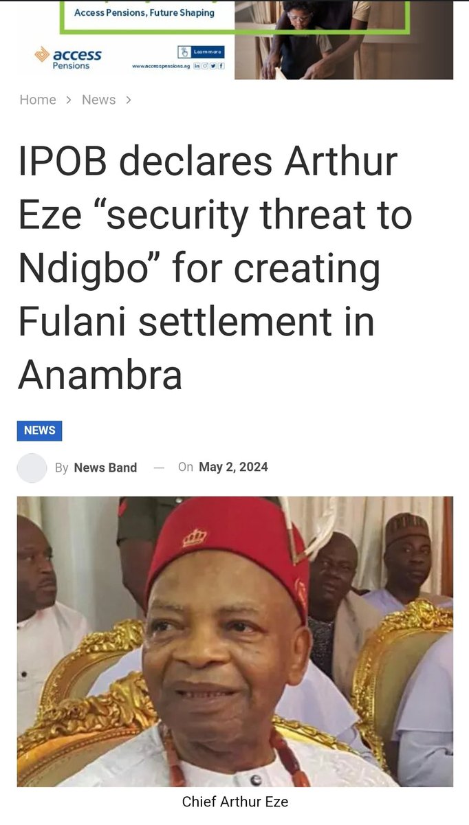 IPOB declares Arthur Eze “security threat to Ndigbo” for creating Fulani settlement in Anambra