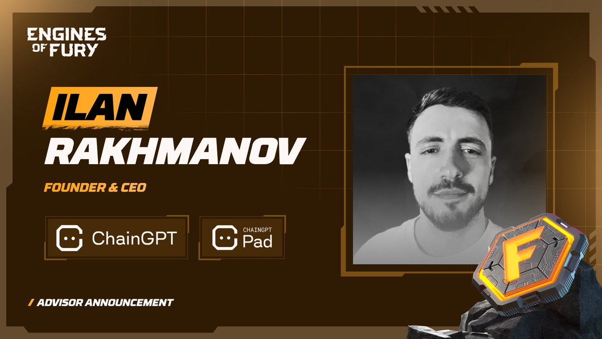 Introducing an esteemed member of our top-tier Advisory Board: Ilan Rakhmanov, CEO &amp; Founder of <a href="/Chain_GPT/">ChainGPT</a>.

Ilan's track record in the #Web3 space is unparalleled, having established ChainGPT as the #1 Web3-Al infrastructure &amp; <a href="/ChainGPT_Pad/">ChainGPT Pad</a> which continuously ranks at the top