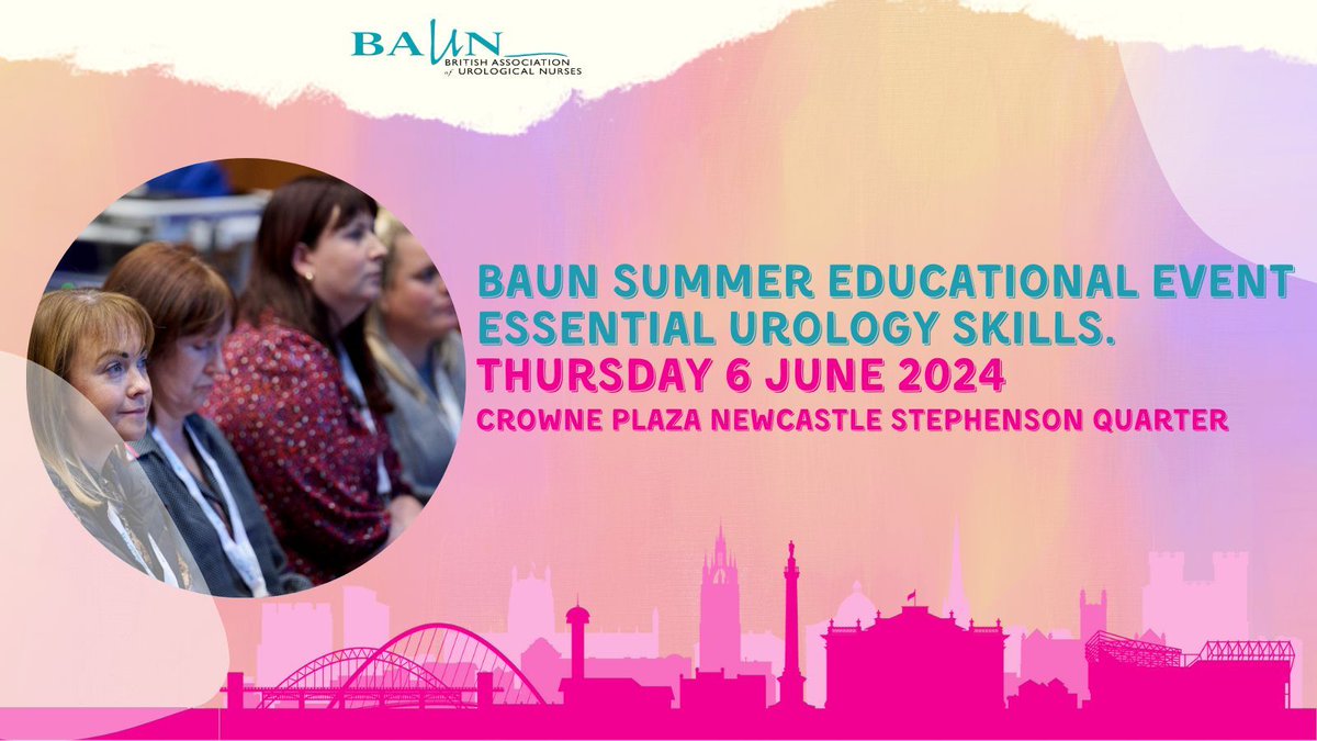 Celebrate Urology Nurses with us on 6 June 2024. Our very first #BAUNDay will also be our first face-to-face study day, you can join us in Newcastle for the BAUN Summer Educational Event by registering at 👉buff.ly/3Ucb5jM #BAUNStudyDay #Urology #UrologyNurses