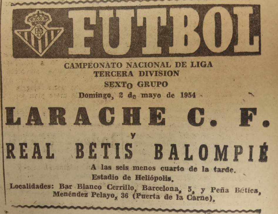 Hoy hace 70 años. Betis 4 Larache 0. manquepierda.com/historiarealbe…