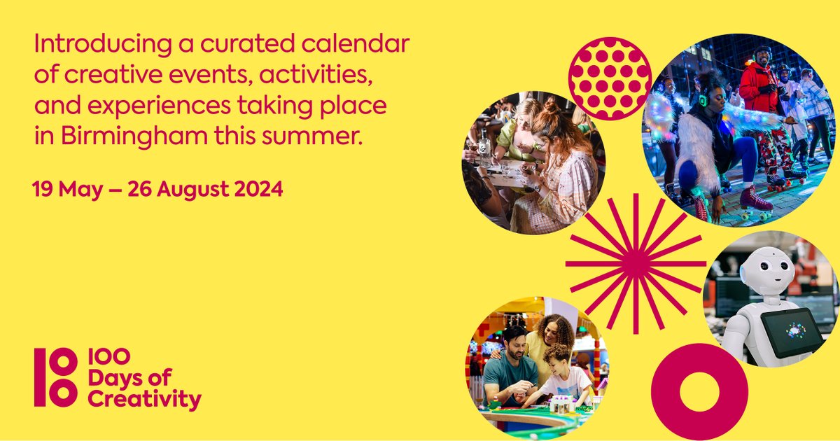 We're pleased to be a part of #100daysofcreativity! A curated calendar of creative events, activities and experiences taking place in Birmingham from 19 May - 26 August. Check out the full programme here 👉 bit.ly/4aYKXit