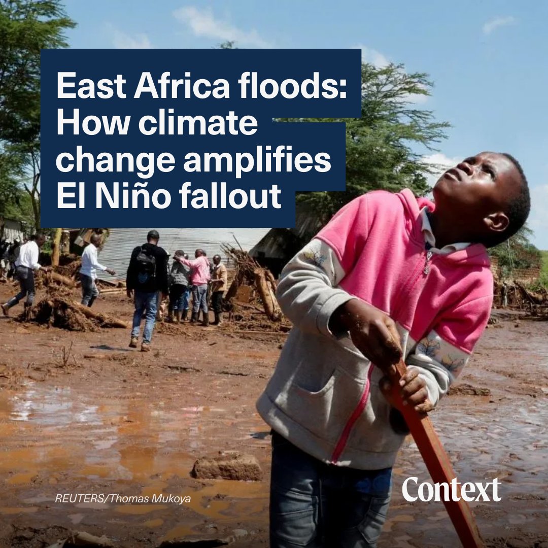 Floods in East Africa are the latest example of the double whammy of climate change and El Niño, with more extreme weather expected. Here’s everything you need to know about El Niño. 👇 context.news/climate-risks/…