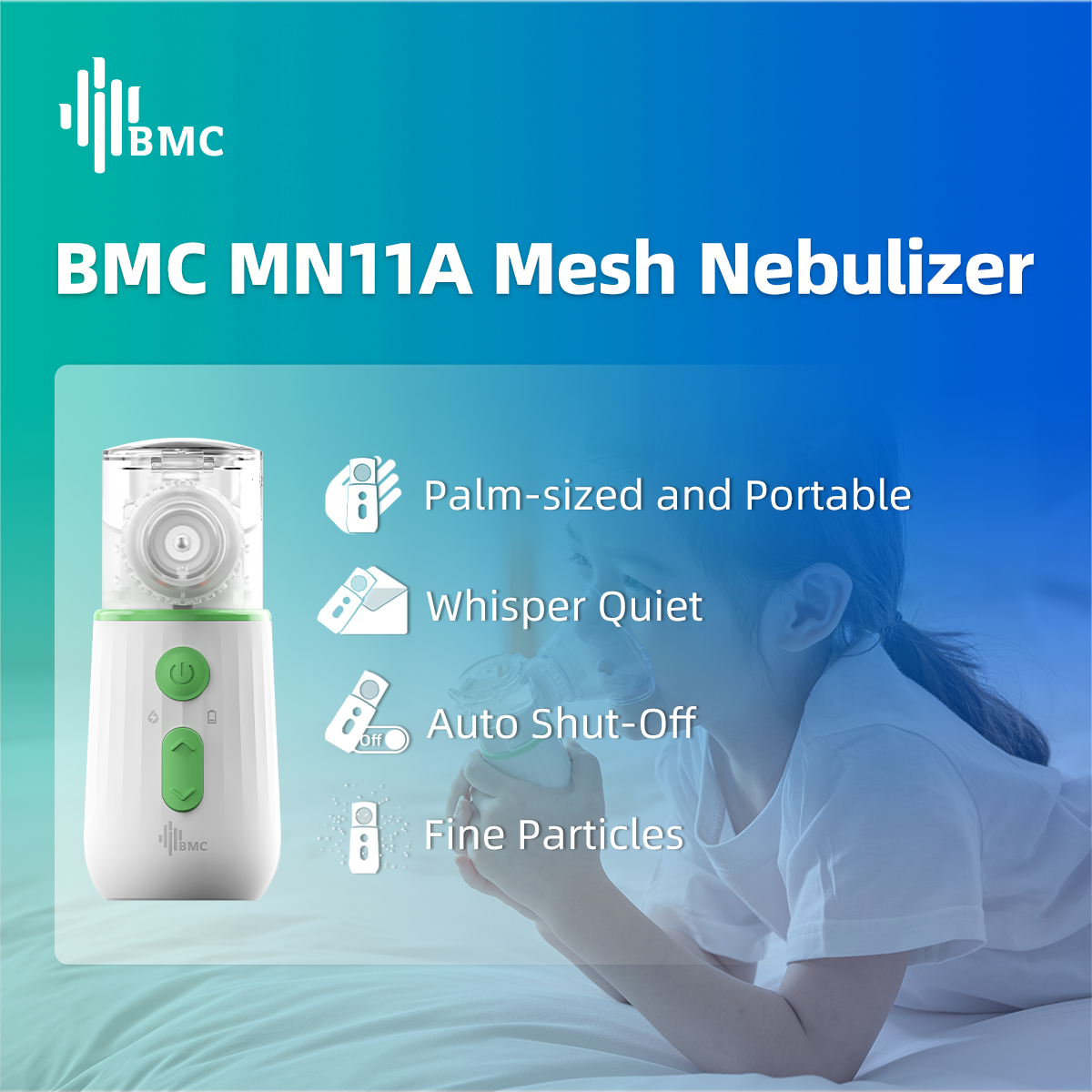 BMC_Medical's tweet image. The #BMC MN11A Mesh #Nebulizer enhances this process with its advanced vibrating mesh technology, creating a fine 3.5 μm mist for  treatment.