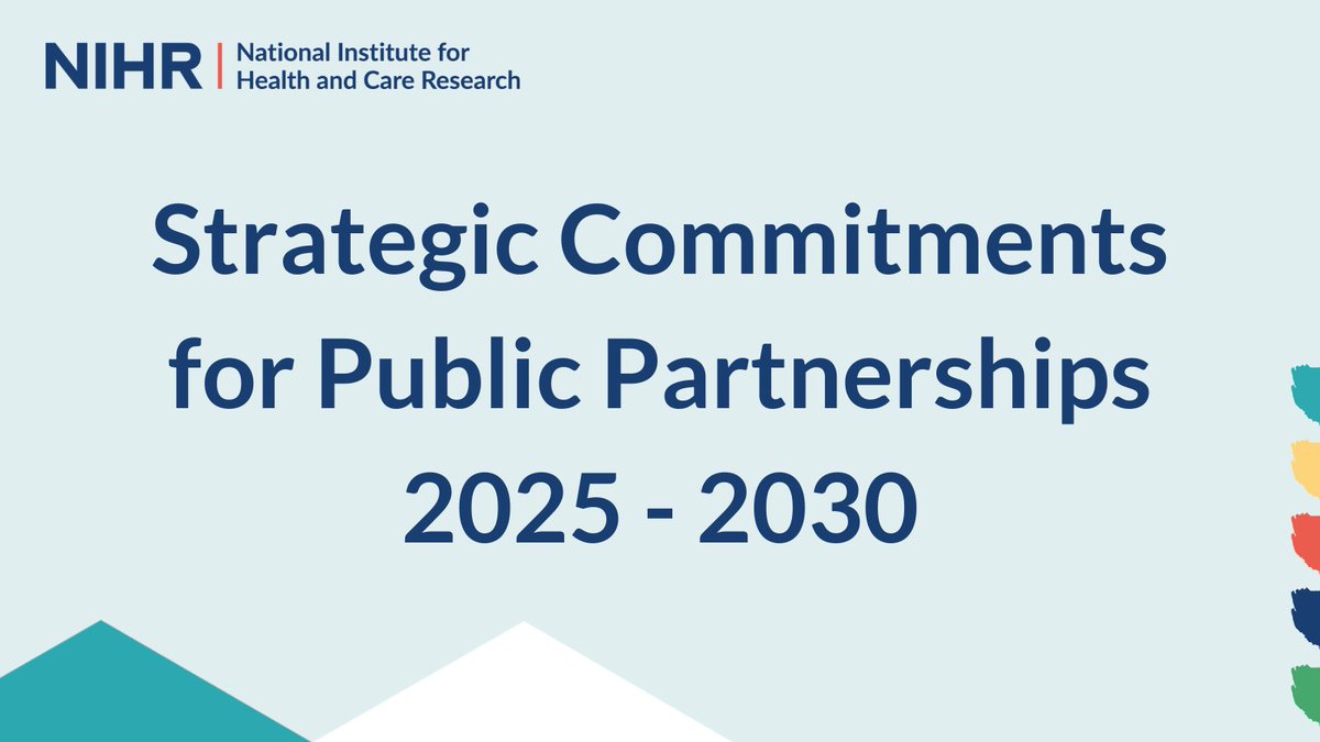 In March we published our first Strategic Commitments to improve how we work with patients, service-users, carers and the public. This is a step change in our ambition to make public partnerships diverse, inclusive and impactful. Read more here: nihr.ac.uk/news/renewing-…