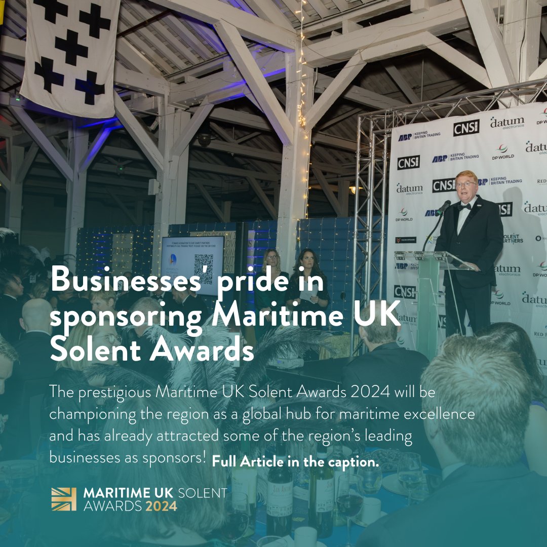 The Maritime UK Solent Awards 2024 are gearing up to honour the region's maritime excellence, and leading businesses are stepping up to sponsor this prestigious event. Check out the full article here - shorturl.at/jzBE0 #MaritimeUKSolentAwards #Sponsor #MaritimeExcellence