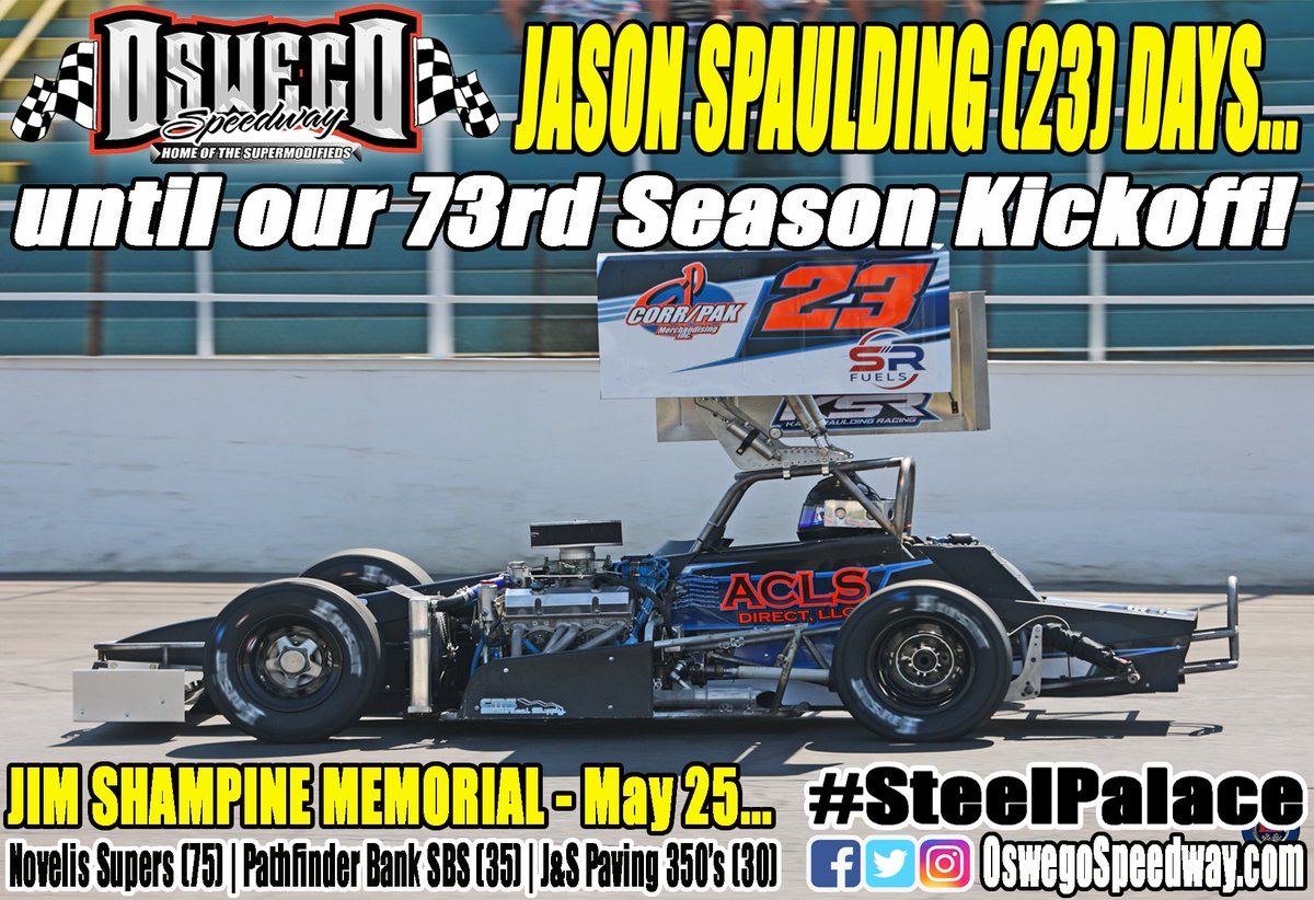 Jason Spaulding (23) days until our Barlow's Concessions 73rd Season Kickoff featuring the 30-lap lid lifter for J&S Paving #350Supers on Saturday, May 25! #SteelPalace 📸 Bob Clark