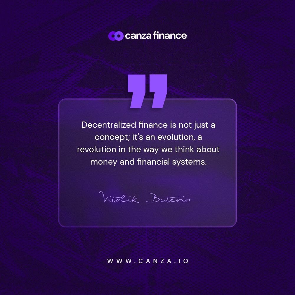 Join the revolution! 
Vitalik Buterin's words echo the transformational power of decentralized finance.

Are you ready to reshape the future of finance with us? Then join us today!

For more insights: Canza.io