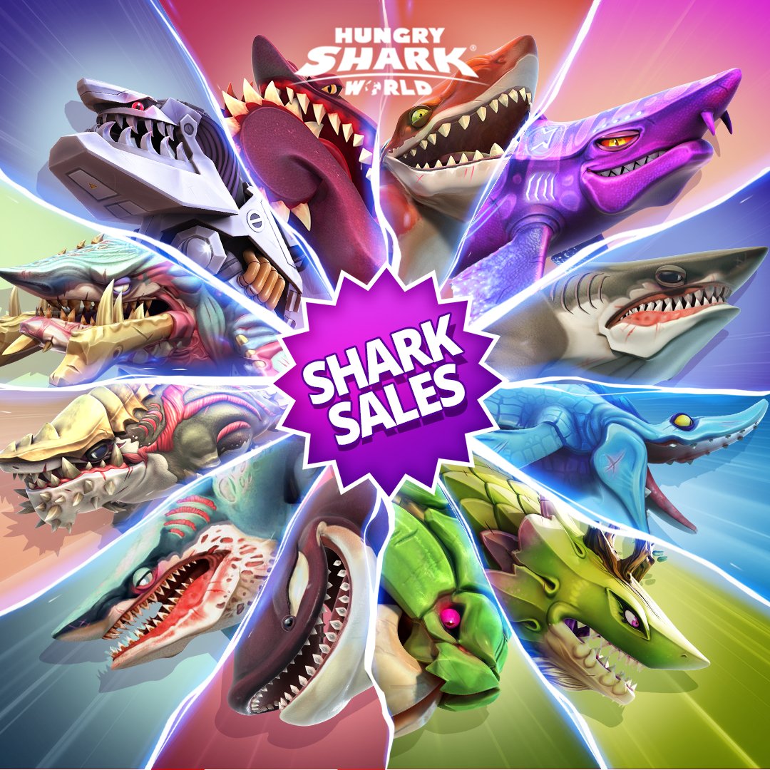 Shark sales alert! 🚨 We are having our biggest sale ever this weekend! 👀 For 2 days only, all the sharks will have amazing discounts! Different sharks every day! 😱 Don’t miss out on this chance to complete your collection. 🦈 #HSW #HungrySharkWorld