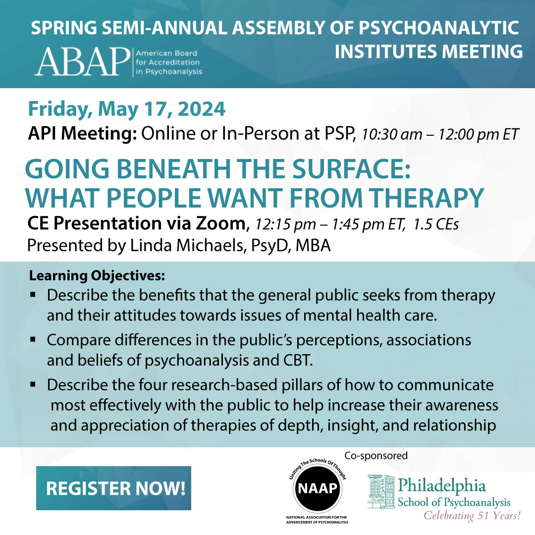 Join us! Learn more and register! Co-sponsored by NAAP

abapinc.org/registration/

#NAAP #conference  #NAAP #ABAPinc #psychoanalytics  #continuingeducation #psychoanalyst