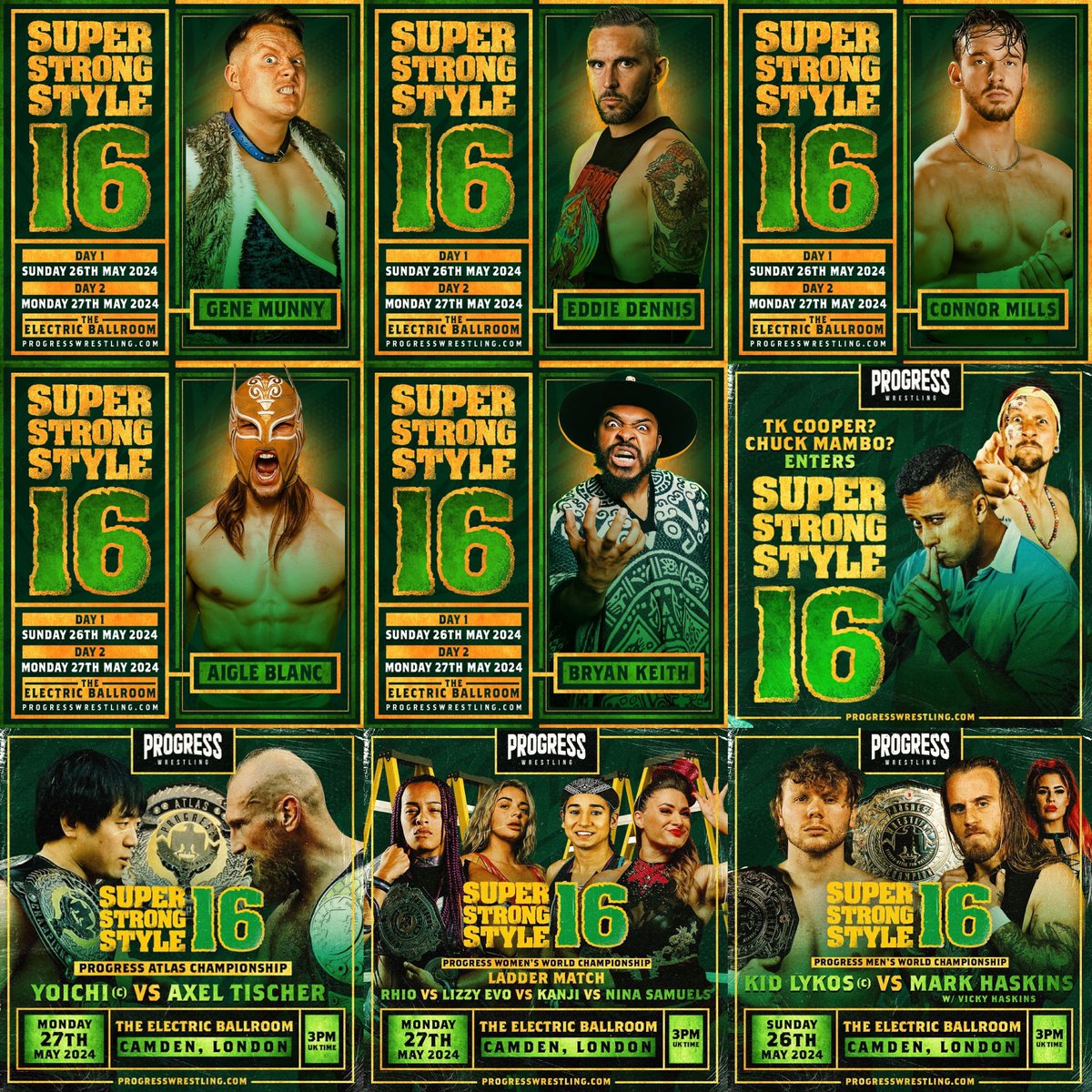 🚨 SUPER STRONG STYLE 16 ‼️ 24 days to go until the start of the #SSS16 tournament! 📅 SUN 26th & MON 27th MAY | 3PM | Electric Ballroom, London 🎟️ Progresswrestling.com/tickets