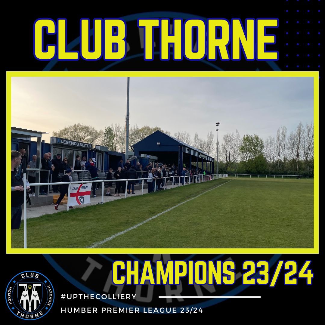 An amazing turnout last night to see us become Champions 🔵⚫️

A record attendance of 240!

Thank you to everyone who came down to support the lads 🙌🏼

#humberpremierleague 
#colliery #clubthorne #upthecolliery #clubthorneacademy #thorne #moorends #doncasterisgreat #doncaster