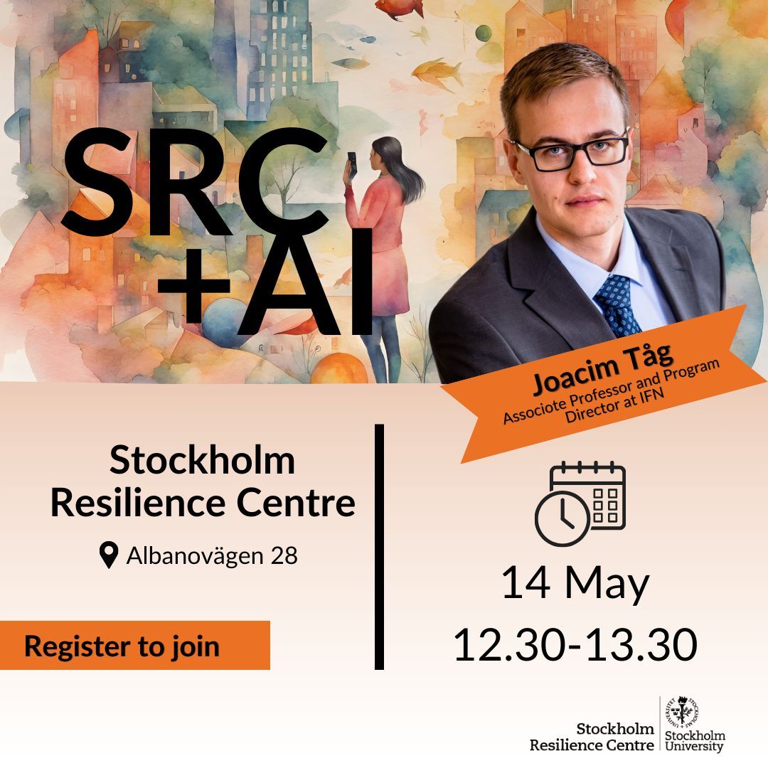 Explore AI's role in sustainability through our SRC+AI seminar series! Engage in insightful conversations on AI's impact on people and planet. Our first seminar, led by Joacim Tåg, adresses how to apply AI in science. Join us on 14 May! Register here: buff.ly/3WkkF5J