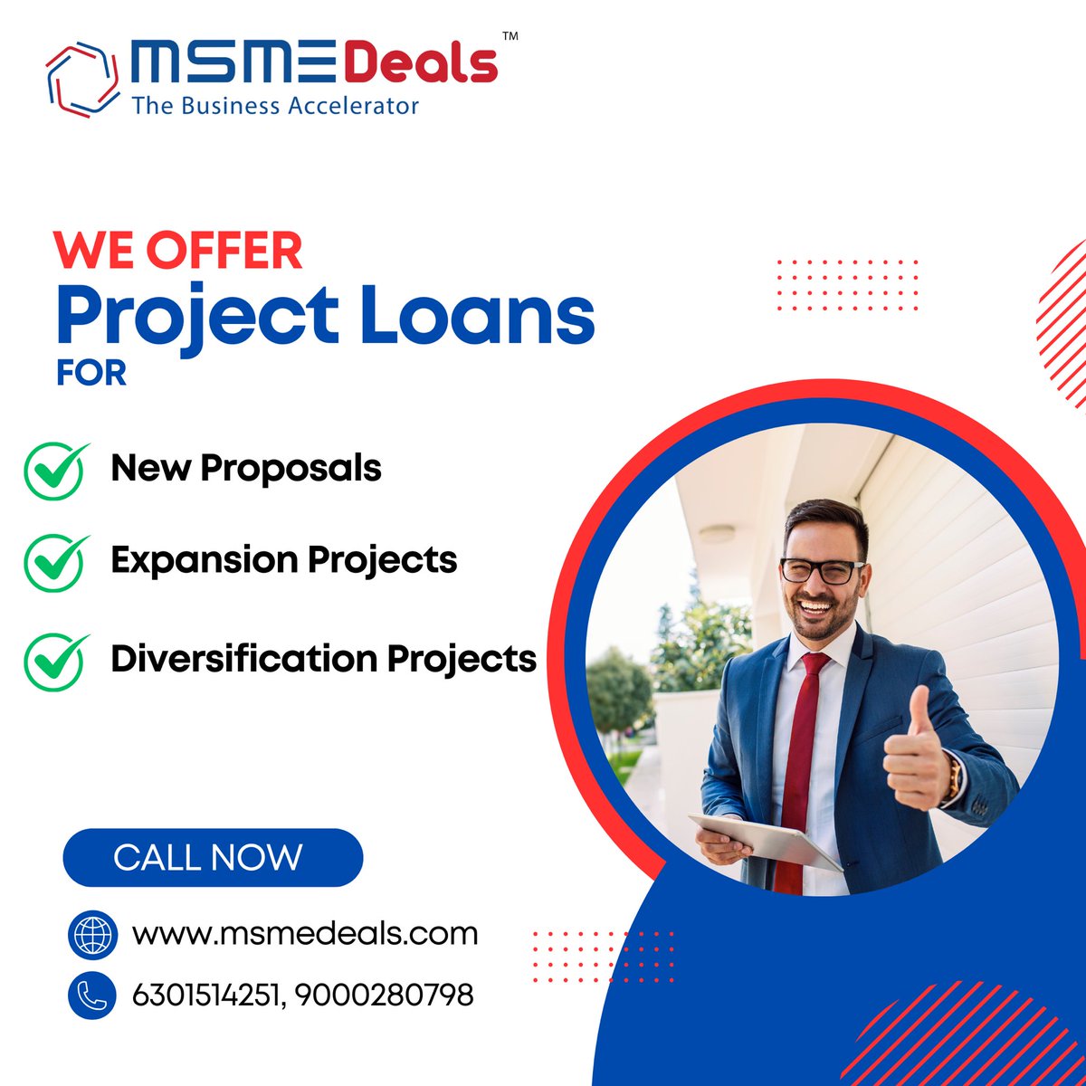 We are offering project loans

For more information, contact MSME

Deals

Website - msmedeals.com

Mail -support@msmedeals.com

Phone - 040- 40021994, 6301514251

#businessloan #capitalinvestment

#infrastructurefunding
#developmentfinance #commercialloan 
#construction