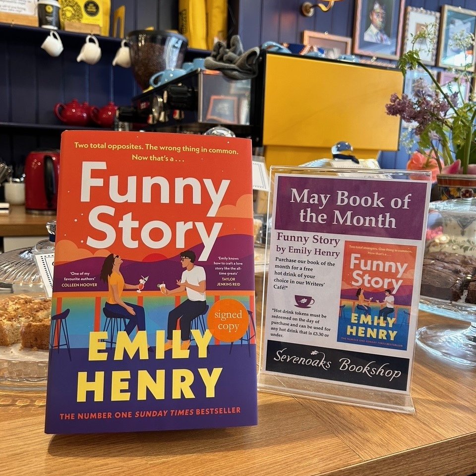 Our May book of the month is Funny Story by Emily Henry! Pick up a copy in store for a free hot drink.

‘A sizzling opposites attract romance, a heartfelt journey of self-discovery, and a true celebration of friendship – this book needs to be on your summer bucket list!’  Helena