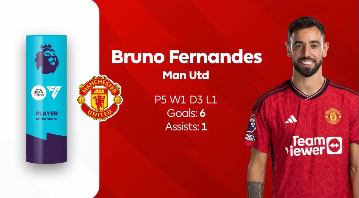 Bruno Fernandes has been nominated for Premier League Player of the Month for April. #MUFC
