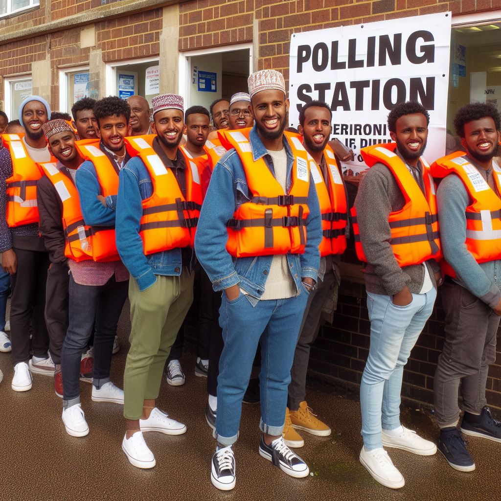 Beautiful scenes of democracy in action in Clacton. Straight from the boat this morning to the polling station via the benefits office.
Gawd bless Britain!