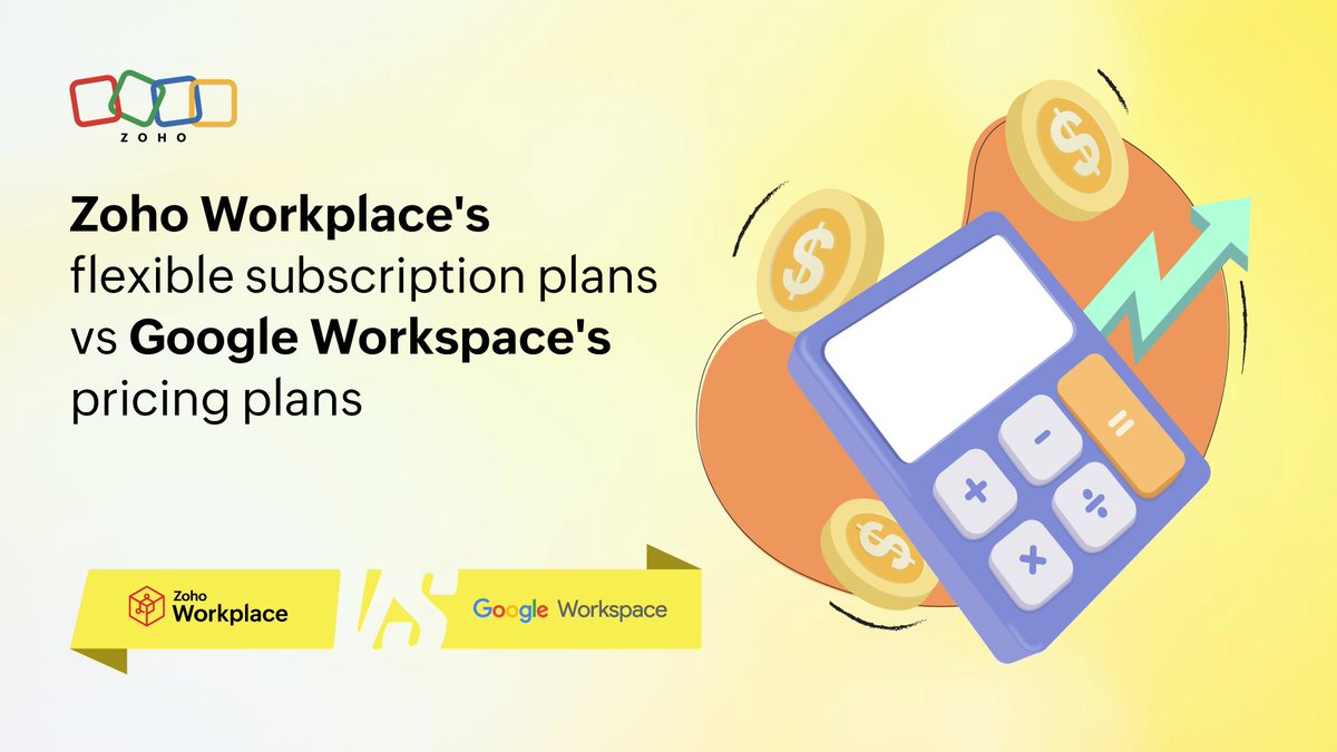 Are you overpaying for your workplace and #CollaborationTools? 

Our cost-benefit analysis shows that switching from Google Workspace to Zoho Workplace can save up to 81% on subscription costs. 💰

Explore now > zoho.to/pricing-compar…