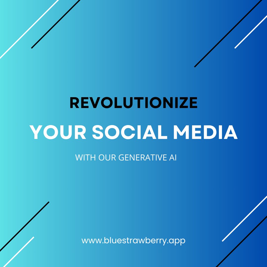Are you ready to up your social media game? #generativeai #bluestrawberry

Click for more bsapp.ai/OJMVReGXQ

#toptips #aiforsocialmedia #bloggingtips #generativeai #socialmediatips #worksmarternotharder #socialmediaai #bloggers #viraltips #bluestrawberry