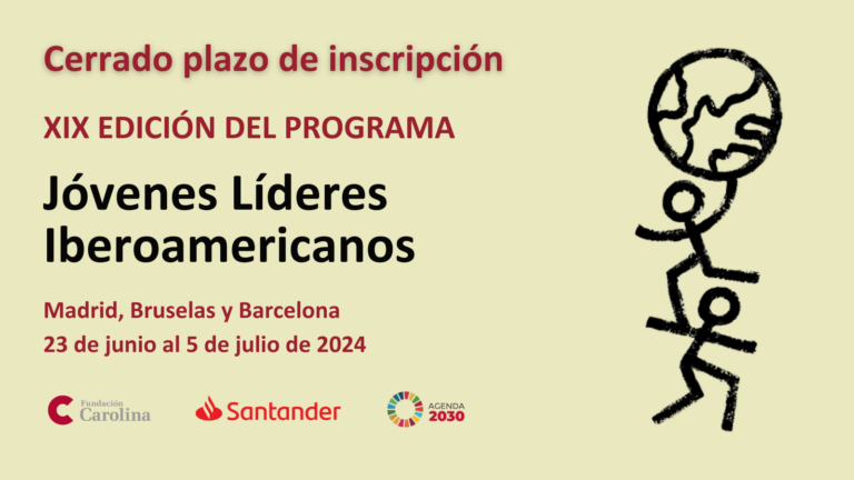 🗞️ #Noticia | El pasado 29 de abril se cerró el plazo para inscribirse a la XIX edición del programa Jóvenes Líderes Iberoamericanos #JLI2024 @SantanderOA 👉 fundacioncarolina.es/cierre-convoca…